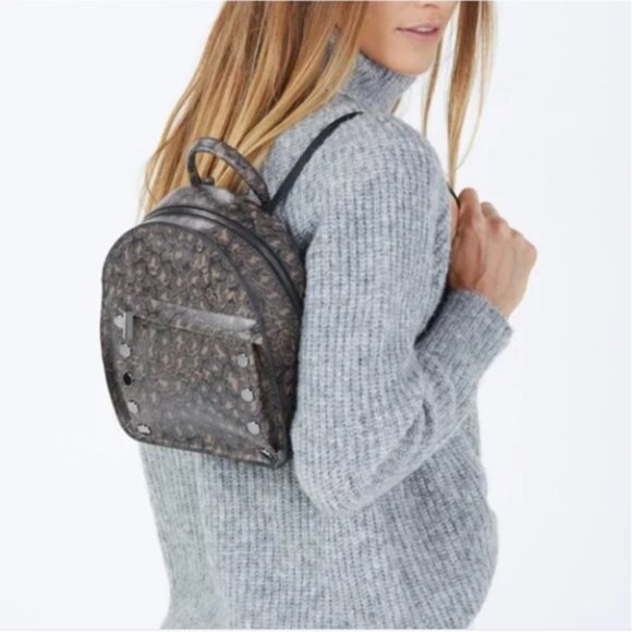 Hammitt Shane Medium Black/Leopard Leather Backpack - Picture 2 of 13